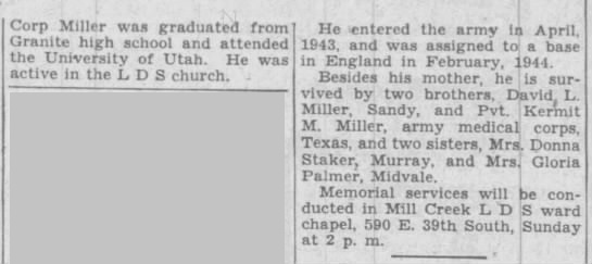 MILLER EDWIN P | The American Overseas Memorial Day Association