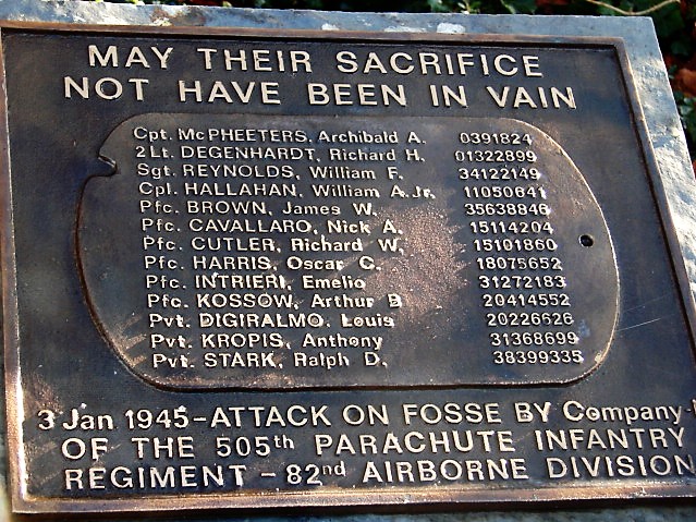 Monument to I Company of the 505th PIR 82nd Airborne
