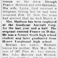 Obituary of Arthur B Madison