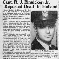Richard Binnicker obituary