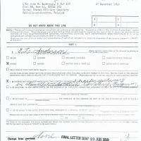 John Brook Anderson request for disposition of remains