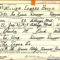 William Bacon draft registration card