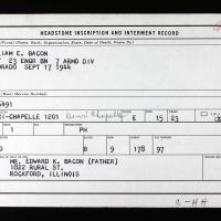 William Bacon burial record